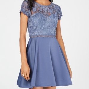 Periwinkle Floral Lace Dress
